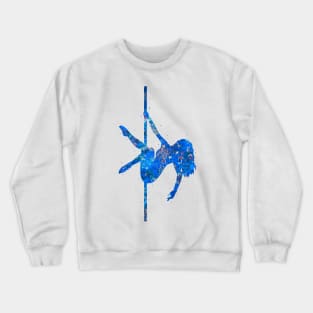 Pole dance blue art Crewneck Sweatshirt